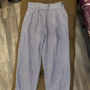 High Waist Plaid Trousers